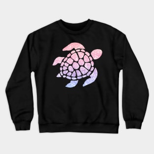 Pastel Pink Purple Ombre Faux Glitter Turtle Crewneck Sweatshirt